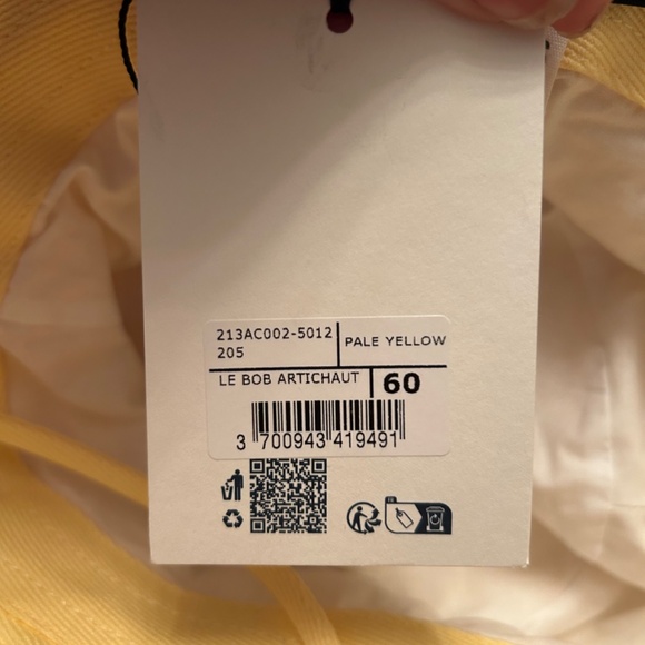 JACQUEMUS Le Bob Artichaut cotton bucket hat Yellow UNIXEX Size 60 L NEW - Picture 6 of 6